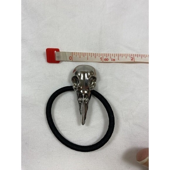 Bird Skull Hair Tie Black Pewter - Picture 3 of 5